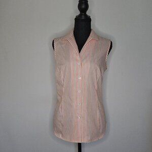 Jones New York Fitted Striped Sleeveless Top